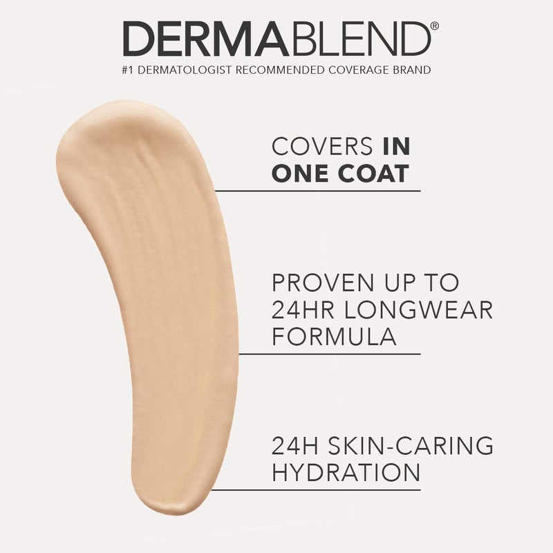 Dermablend كونسيلر ديرمابلند كوفر كير، كونسيلر تغطية كاملة ومصحح لدوائر تحت العين، حب الشباب والعيوب، ترطيب لمدة 24 ساعة، لمسة نهائية غير لامعة، تطبيق XL - Image 2